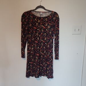 Old Navy Black and Red Long Sleeve Sundress